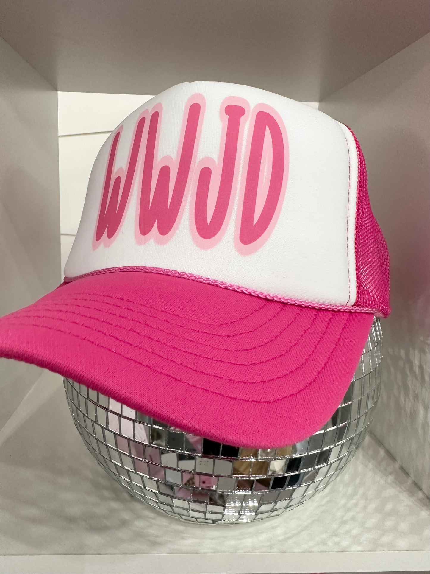 Pink WWJD Trucker Hat