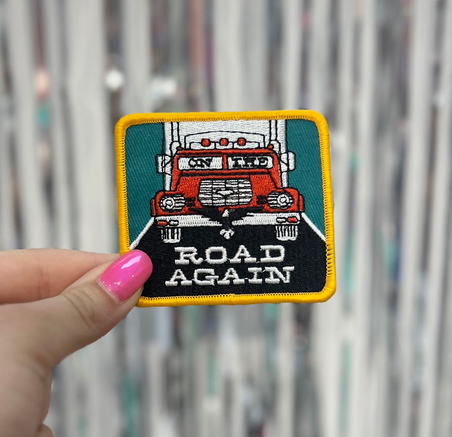 On The Road Again Embroidered Hat Patch