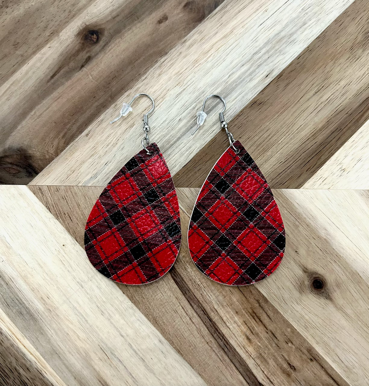 Plaid Teardrop Earring