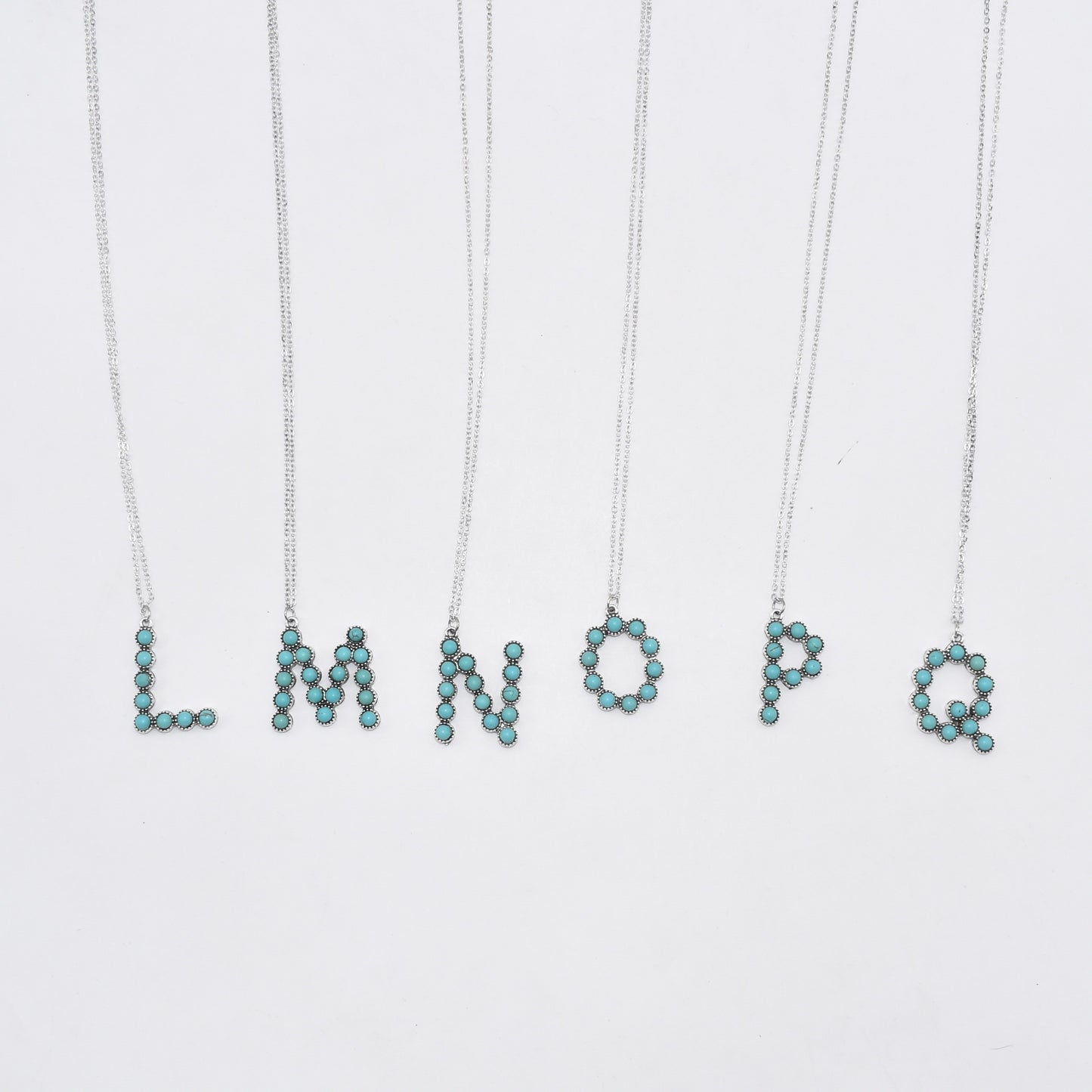 Turquoise Initial Necklaces